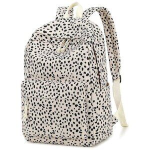 Large Corduroy Bookbag Lightweight 17 inch Leopard-apricot